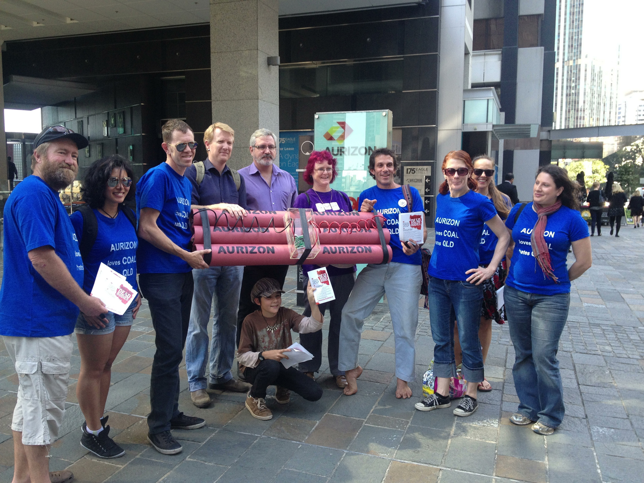 Environmental activists steal Carbon Bomb from Aurizon