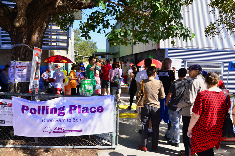 Voters turn out early at West End State School