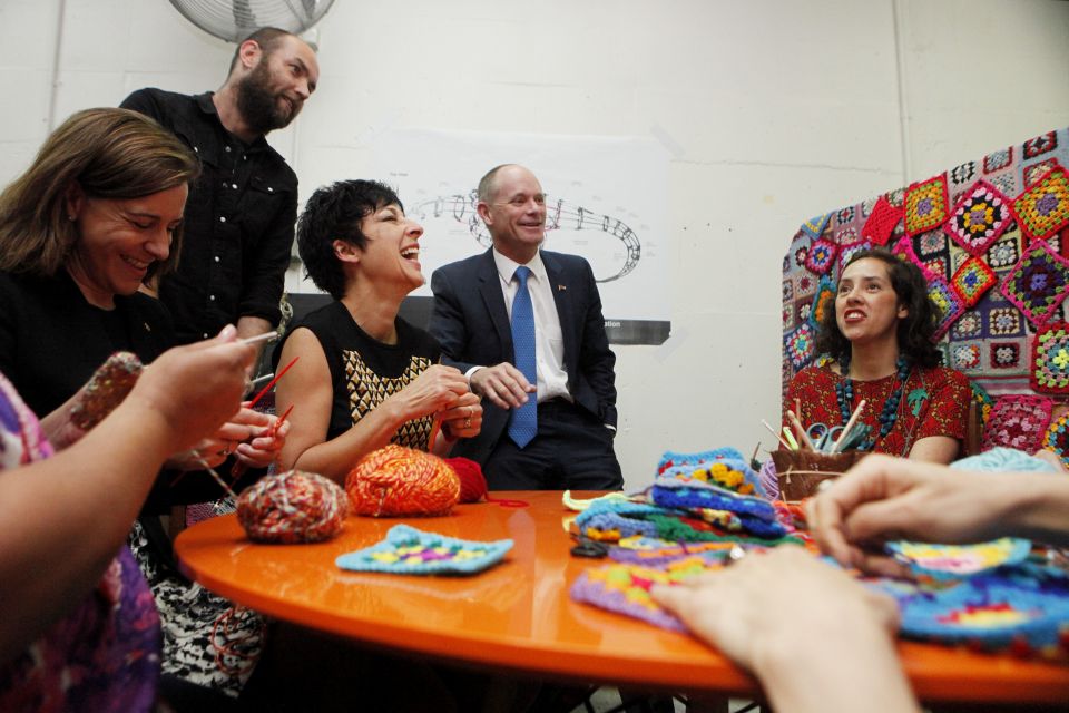 Crocheted dinosaurs to welcome G20