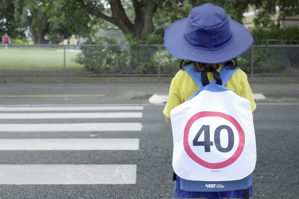 Backpacks carry road safety warning