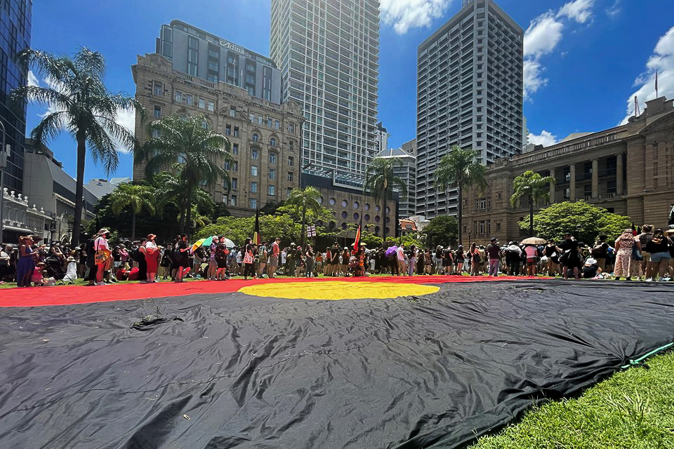 Record numbers turn out for Invasion Day March in Brisbane