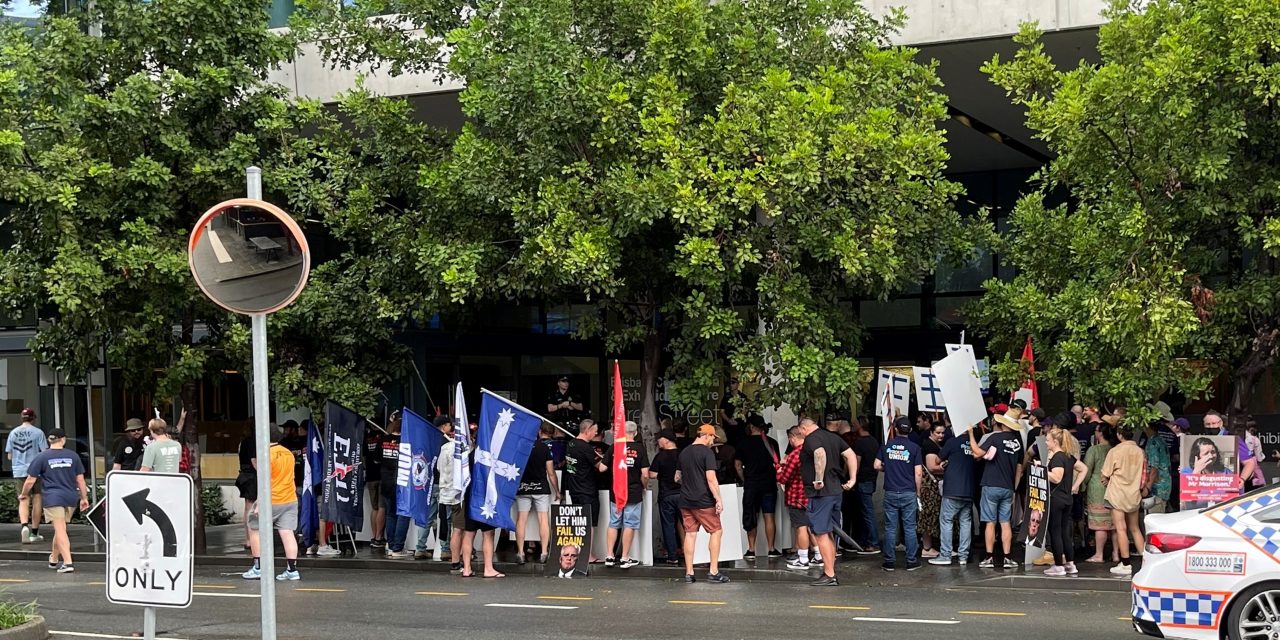 Morrison campaign Launch attracts union protest in South Brisbane